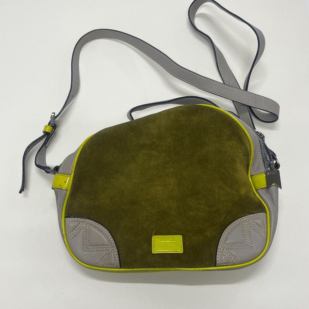 Meredith Wendell suede and leather handbag.